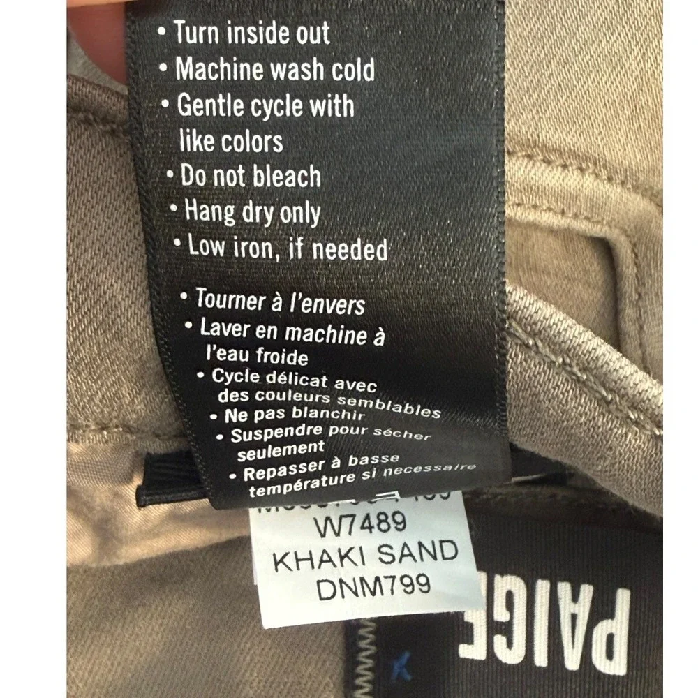 Paige Lennox Slim‎ Fit Pants Mens 31 Khaki Sand Tan W7489 DNM799 Rayon Blend
